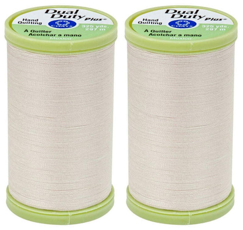 2-Pack Bundle Coats & Clark Dual Duty Plus Hand Quilting Thread 325yds Natural s960-8010